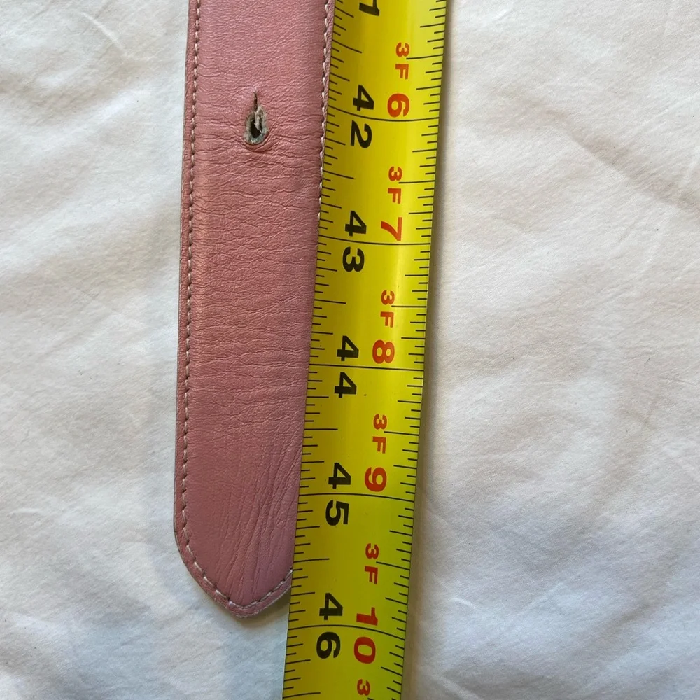 Alessandro Albanese Light‎ pink and White Leather belt strap size 46” long